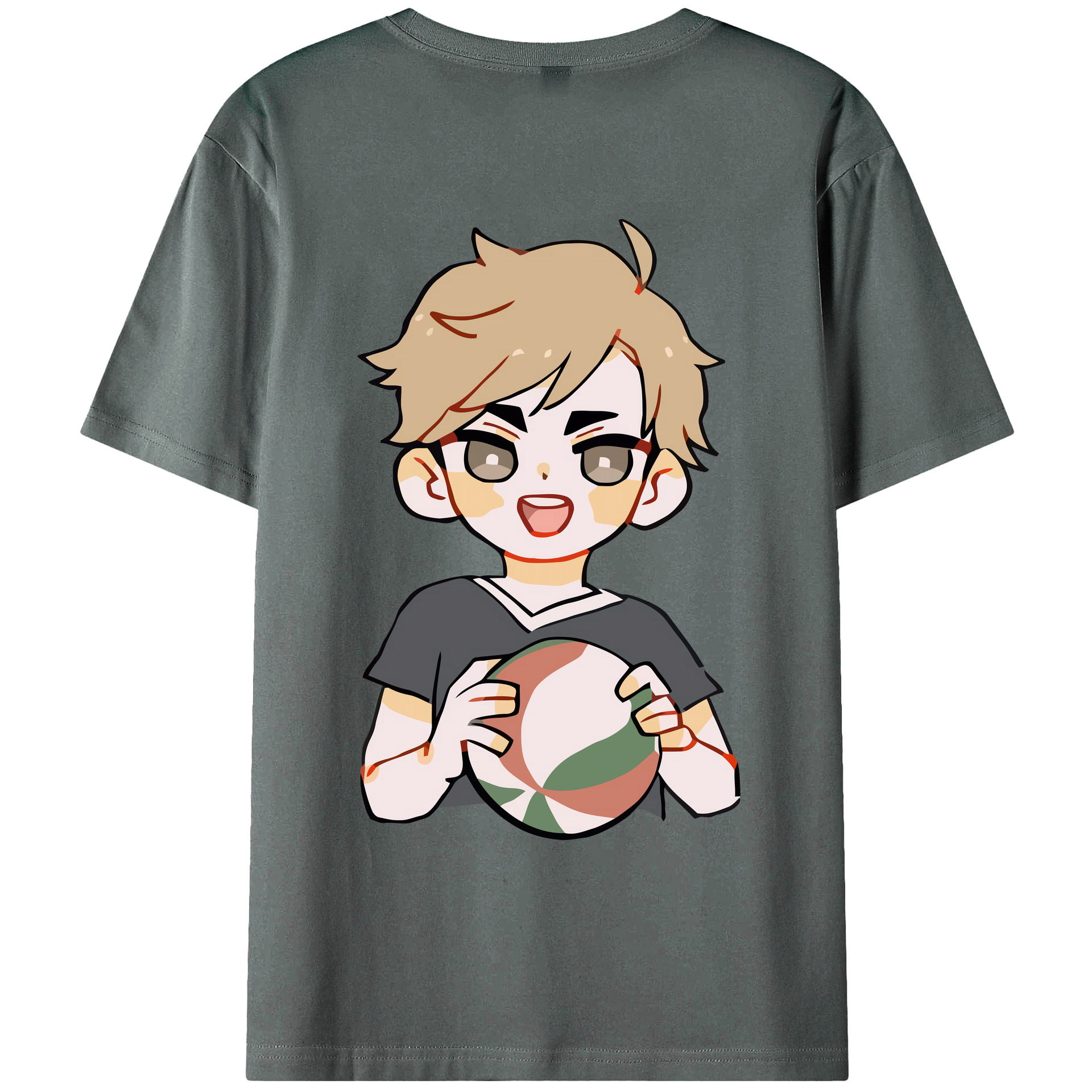 （画像用） ハイキュー!! Haikyu!! 綿100％ メンズ半袖Tシャツ（バックプリント） 通気性